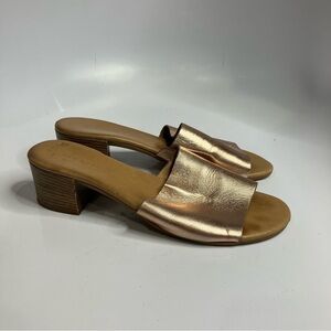 New look heeled sandals metallic leather size 9